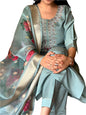 ICF Women Embroidery Chanderi Silk Kurta And Pant With Tissue Silk Dupatta