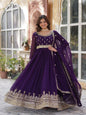 ES Premium Designer Gown - Faux Blooming with Embroidery Zari Sequins-work